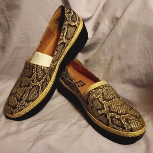 Casa Loafers-Leather, color: Taupe Snake